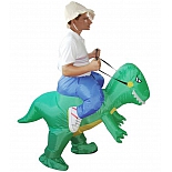 Костюм надувной маскарадный Наездник на динозавре (зеленый)