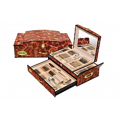 Столовый набор Frank Haus 304 в деревянном чемодане 72 предмета Виноград