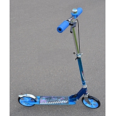 Самокат складной Scooter FTK006, с ручным тормозом, синий