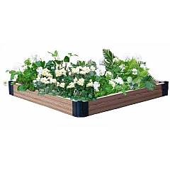 Ограждение для грядки GardenDreams из ДПК, выс. 15см, 1,2х1,2м, готовый комплект (4 доски, 4 петли)