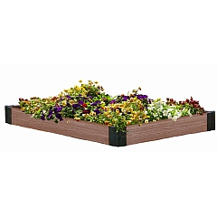 Ограждение для грядки GardenDreams из ДПК, выс. 15см, 0,8х1,2м, готовый комплект (4 доски, 4 петли)