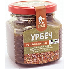 Урбеч из семян темного льна Добрые традиции, 230 гр.