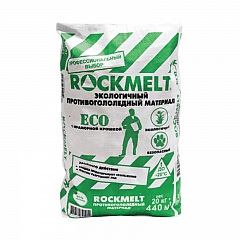 Противогололедный реагент Rockmelt ECO, материал двойного действия с мраморной крошкой, 20 кг