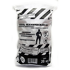 Противогололедный реагент Rockmelt Соль техническая №3, 20 кг