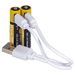 USB-батарейки аккумуляторы ААА 2 шт, KIT MT1114, Даджет
