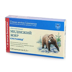Медвежий жир обогащенный - БАД, Сустамед, 120 капсул по 0,3 гр.