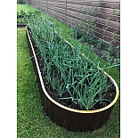 Готовая высокая металл. грядка "Найди", овал, садовое ограждение, цвет коричневый, 30х100х350 см