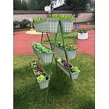 Вертикальный огород двусторонний "Найди", подставка-держатель, цвет зеленый, 6 кашпо в комплекте, 50х82х150 см