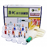 Массажные вакуумные банки Premium Kangzhu с насосом, комплект  12 шт.