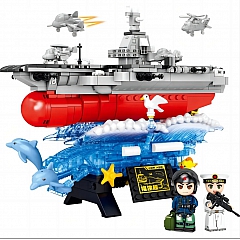 Конструктор игровой набор Sembo Block Корабль-Авианосец морской, 208025, 779 дет.