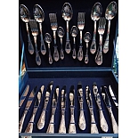 Набор 48 столовых приборов Павловский завод им. Кирова М-12 Императорский в деревянном дипломате