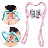 Массажер роликовый Просто-Полезно для шеи, рук, ног розовый