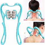 Массажер роликовый Просто-Полезно для шеи, рук, ног голубой