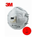 3M Респиратор-маска профессиональный с клапаном выдоха 8122 FFP2, 5 шт