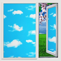 Пленка На Клею витражная самоклеящаяся на окна UD-068 Синее небо 5х0,9 м рулон