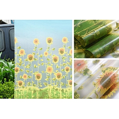 Пленка На Клею витражная самоклеящаяся на окна UD-A1 Подсолнухи горизонтально 5х0,9 м рулон